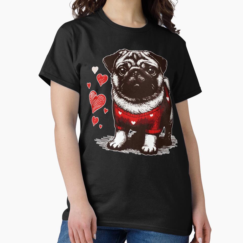 Pug Dog Valentines Day Vintage by TomFrontierArt T-Shirts, Hoodie, Sweatshirt | BlankRebels.com (Image 2)