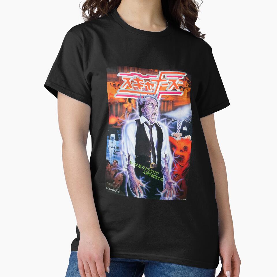 Scanners 1981 Japanese Movie Poster Art Halloween Horror scifi film by ScannersTuyenHo T-Shirts, Hoodie, Sweatshirt (Image 2)