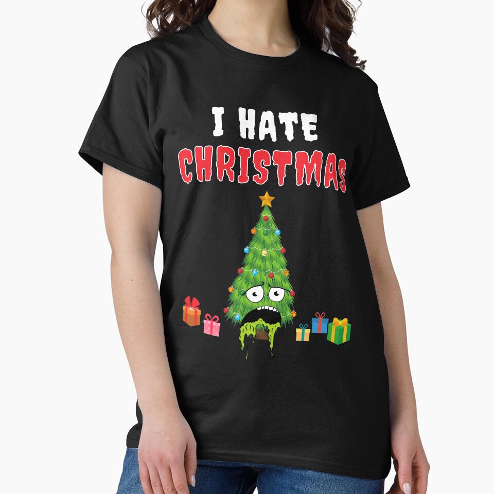 I hate Christmas Costume Puking Christmas Tree Funny Xmas by TM-Multidesign T-Shirts, Hoodie, Sweatshirt (Image 2)