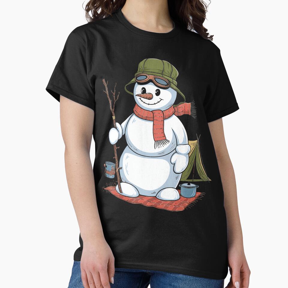 Snowman Camping Winter Fun With Adventure by RubySandy T-Shirts, Hoodie, Sweatshirt | BlankRebels.com (Image 2)