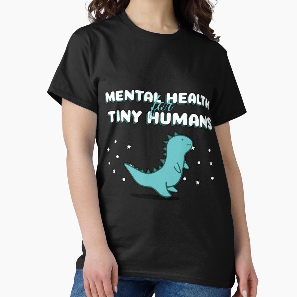 Mental Health for Tiny Humans Cute Dino by Winter--Flowers T-Shirts, Hoodie, Sweatshirt | BlankRebels.com (Image 2)