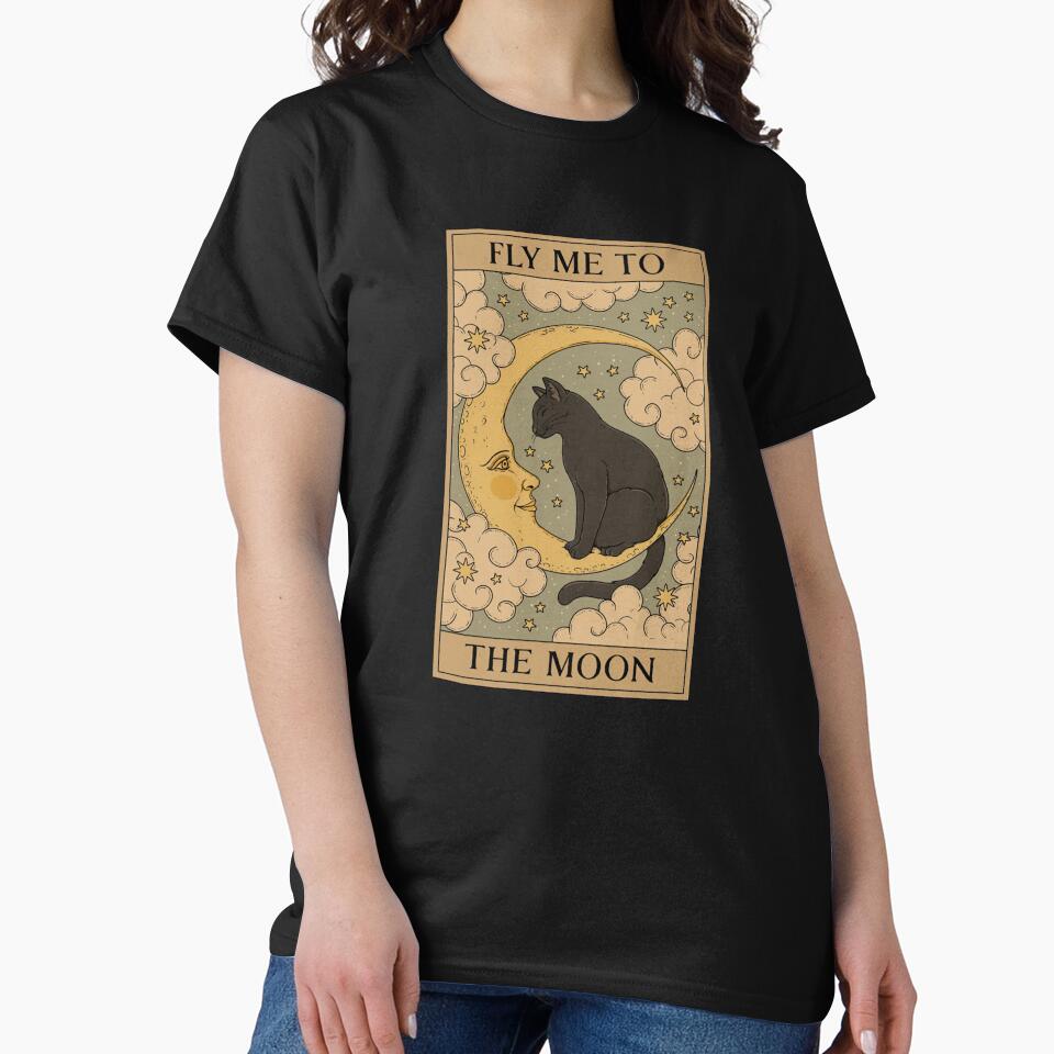 Tarot Card The Crescent Moon And Black Cat Fly To Me by taaddison50 T-Shirts, Hoodie, Sweatshirt | BlankRebels.com (Image 2)