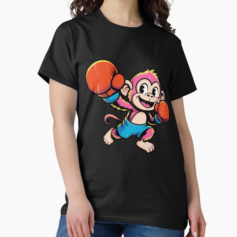 Retro Punch Monkey - 80s Cartoon Boxing Ape by Cophros T-Shirts, Hoodie, Sweatshirt | BlankRebels.com (Image 2)