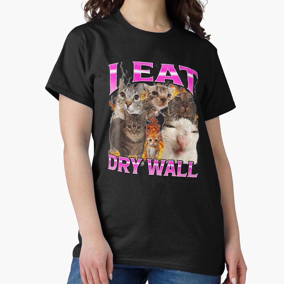 I Eat Dry Wall Funny Animal Meme Typography by tadmercado