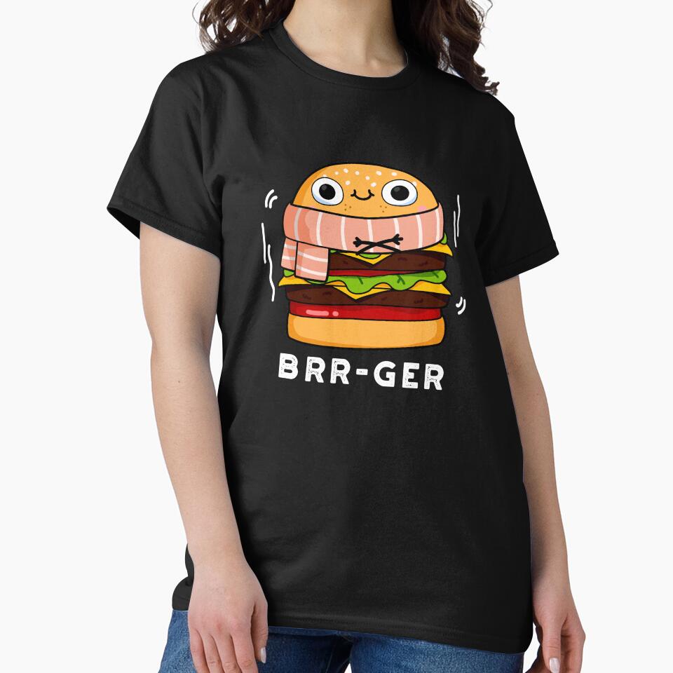 Brr-ger Funny Burger Puns (Dark BG) by punnybone T-Shirts, Hoodie, Sweatshirt | BlankRebels.com (Image 2)