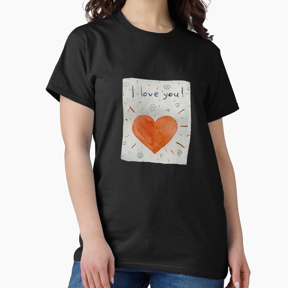 Card greeting heart texture cartoon a watercolor black by Yana Mustafina | Boho Soulful Designs T-Shirts,... (Image 2)