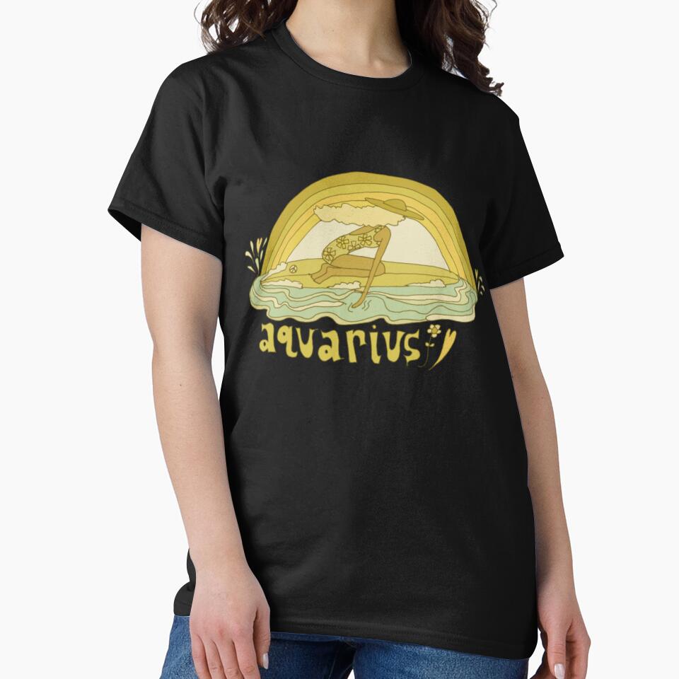 aquarius surfy zodiac retro surf art by surfy birdy by MAPAPADE T-Shirts, Hoodie, Sweatshirt | BlankRebels.com (Image 2)