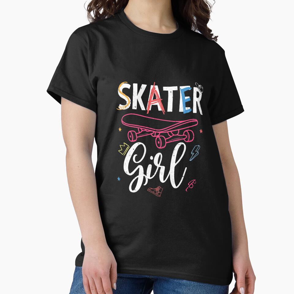 Skater Skateboard Skateboarding For Girls by CreativeGift T-Shirts, Hoodie, Sweatshirt | BlankRebels.com (Image 2)