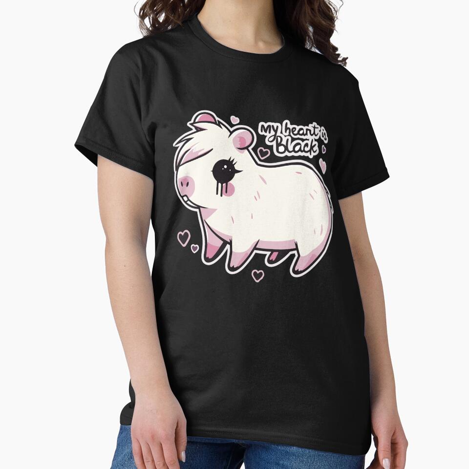 Dramatic Guinea Pig My Heart Is Black Goth by SubtleSplit T-Shirts, Hoodie, Sweatshirt | BlankRebels.com (Image 2)