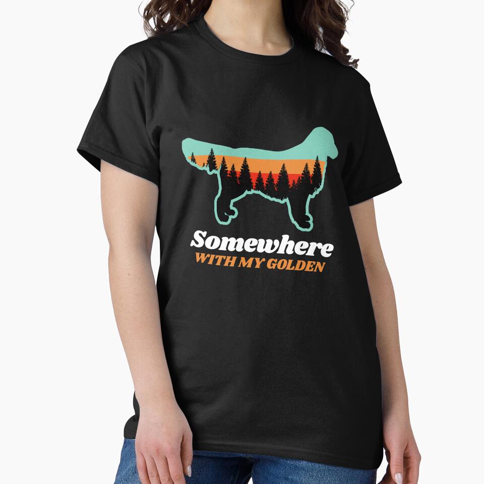 Somewhere With My Golden Retriever Vintage Hiking Camping by Guarddogdrive T-Shirts, Hoodie, Sweatshirt (Image 2)