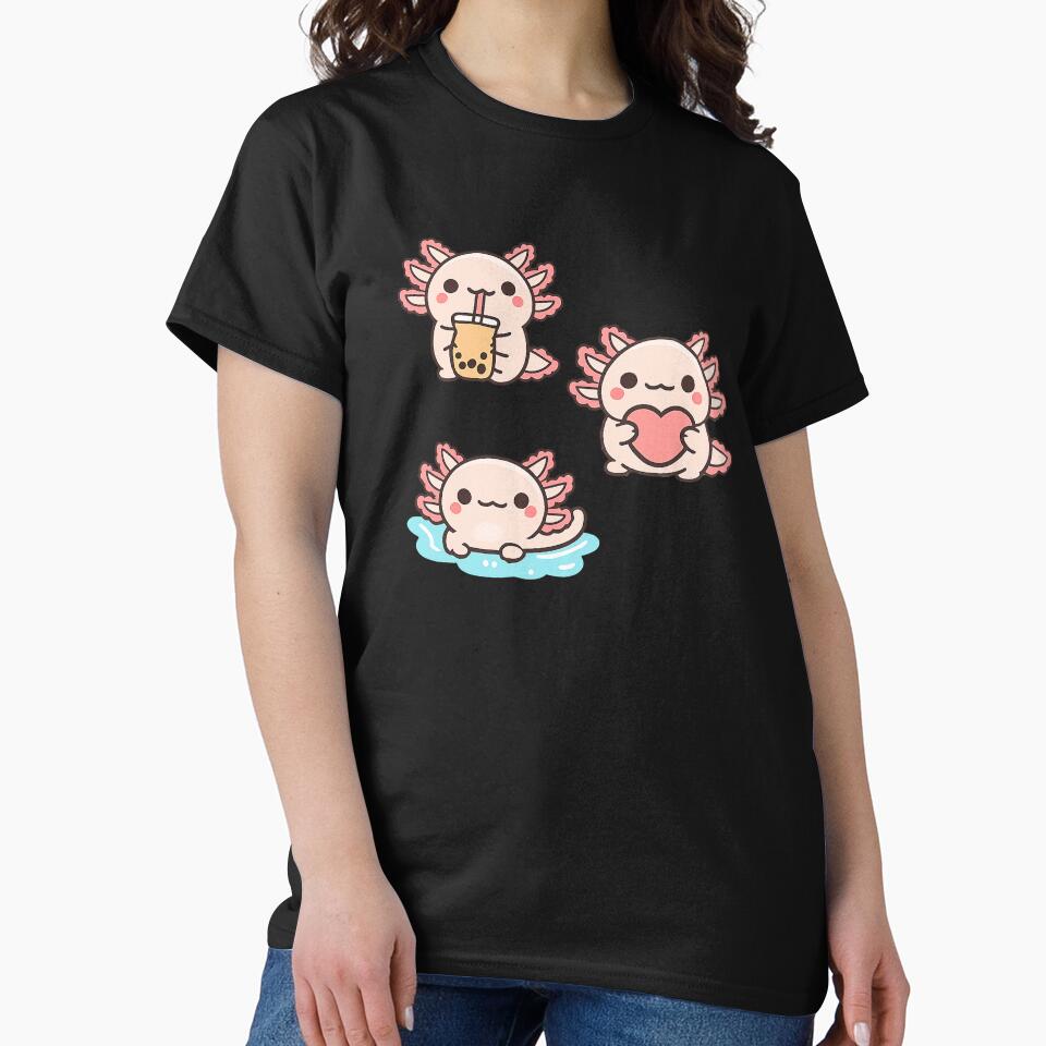 Three Axolotl, three atmospheres: matcha, love, and tranquility. by Ach&Koor T-Shirts, Hoodie, Sweatshirt (Image 2)