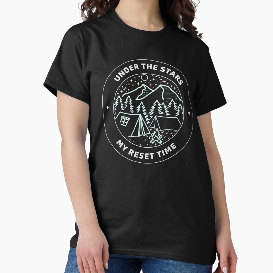 Under Stars My Reset Time – Camping Badge T-Shirts, Hoodie, Sweatshirt