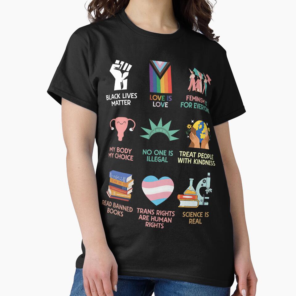 Big Fan of Human Rights Retro Graphic Front T-Shirt – Equality & Social Justice Statement by maitivi Hoodie,... (Image 2)