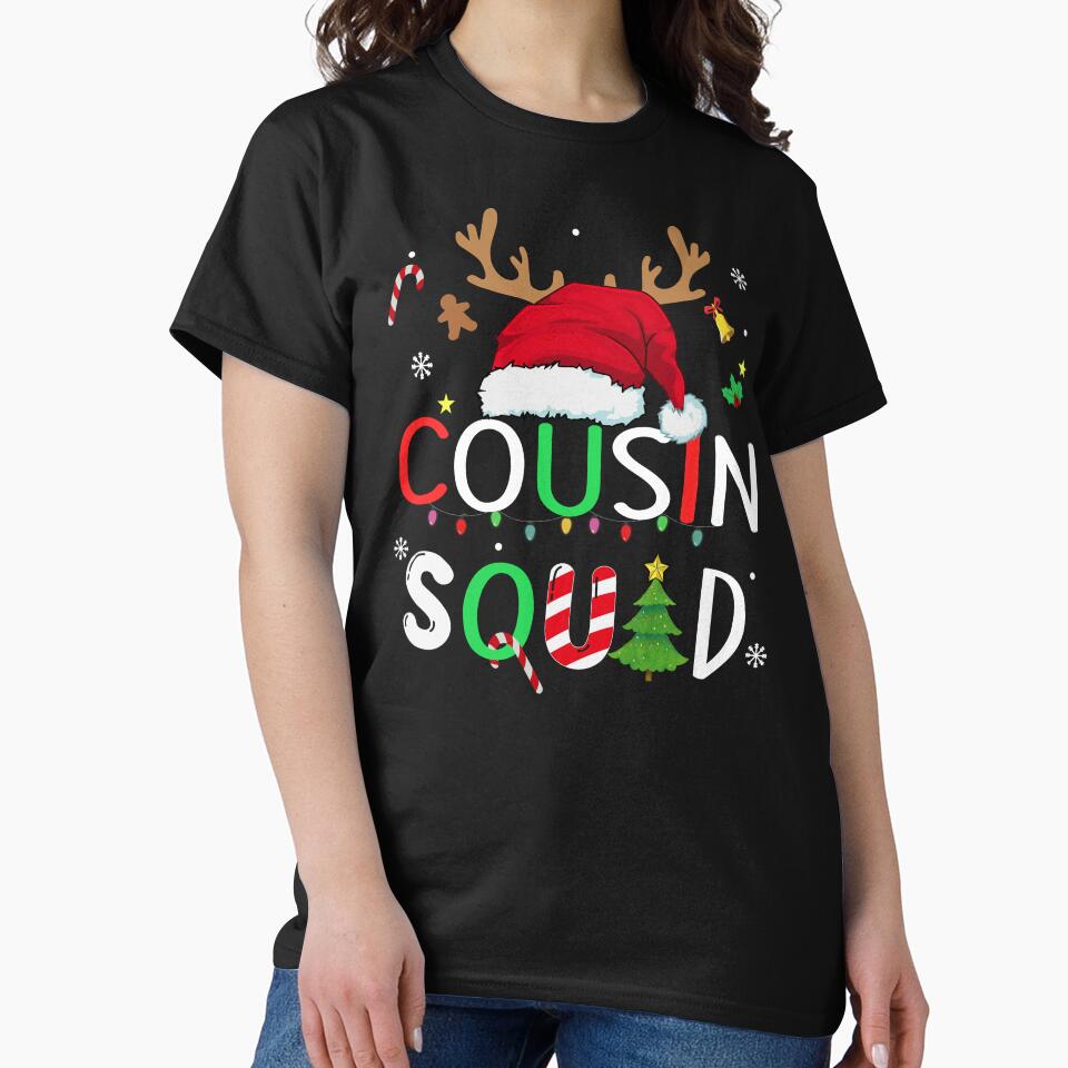 Cousin crew christmas shirt, matching Cousin christmas reindeer santa 2023 shirt by ZAIN JAMAL Hoodie, Sweatshirt (Image 2)