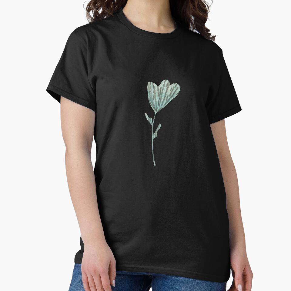 Flower green textured cartoon a watercolor sketch black by Yana Mustafina | Boho Soulful Designs