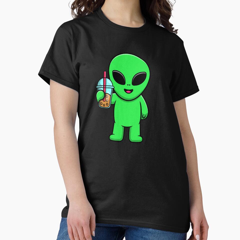 Bubble Tea lover Alien by Artistusha T-Shirts, Hoodie, Sweatshirt | BlankRebels.com (Image 2)