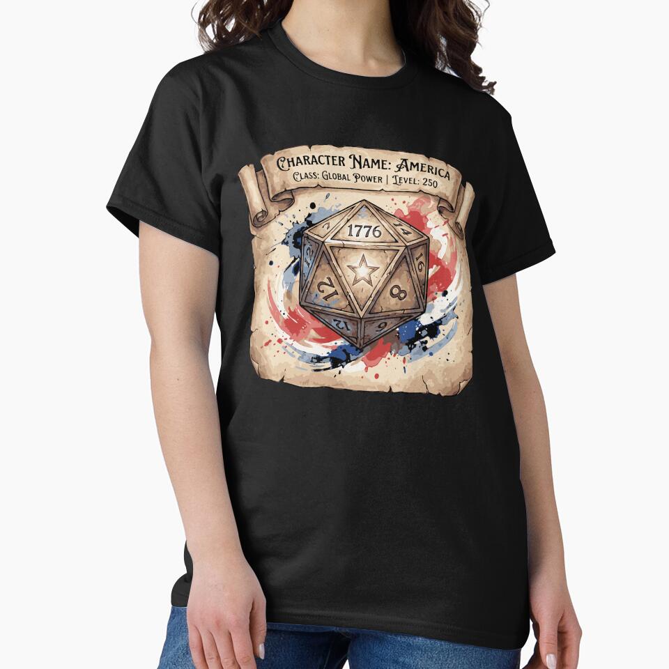 America Level 250 - 1776 D20 Tabletop RPG Patriotic Gamer by gomofo1974 T-Shirts, Hoodie, Sweatshirt (Image 2)