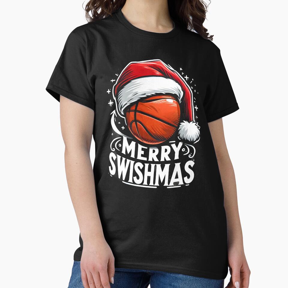 Merry Swishmas Ugly Christmas Basketball Christmas by GalaxyGraffiti T-Shirts, Hoodie, Sweatshirt | BlankRebels.com (Image 2)