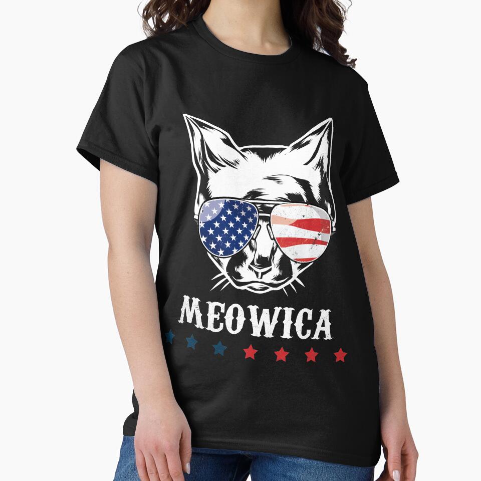Meowica 4th of July/ Cat flag/ American Flag/ Independence day shirt by 88TShirt By i-Pap Hoodie, Sweatshirt (Image 2)