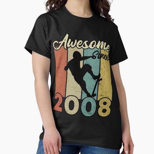 14th Birthday Awesome Since 2008 Skateboard 14 Years Old by TheWildStyle T-Shirts, Hoodie, Sweatshirt (Image 2)