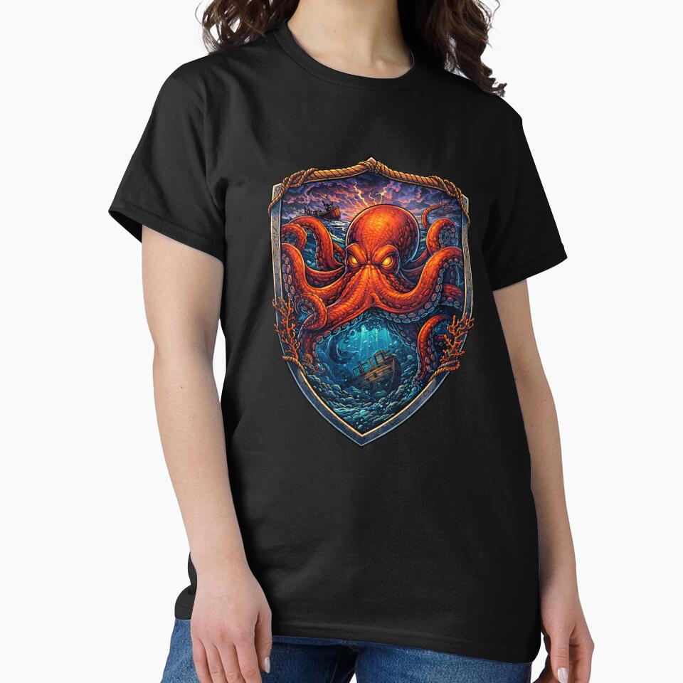 Octopus Sunset Design by Planetporridge T-Shirts, Hoodie, Sweatshirt | BlankRebels.com (Image 2)
