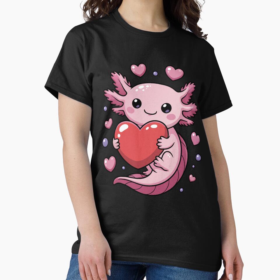 Happy Tiny Axolotl with Heart by VividOrganica T-Shirts, Hoodie, Sweatshirt | BlankRebels.com (Image 2)