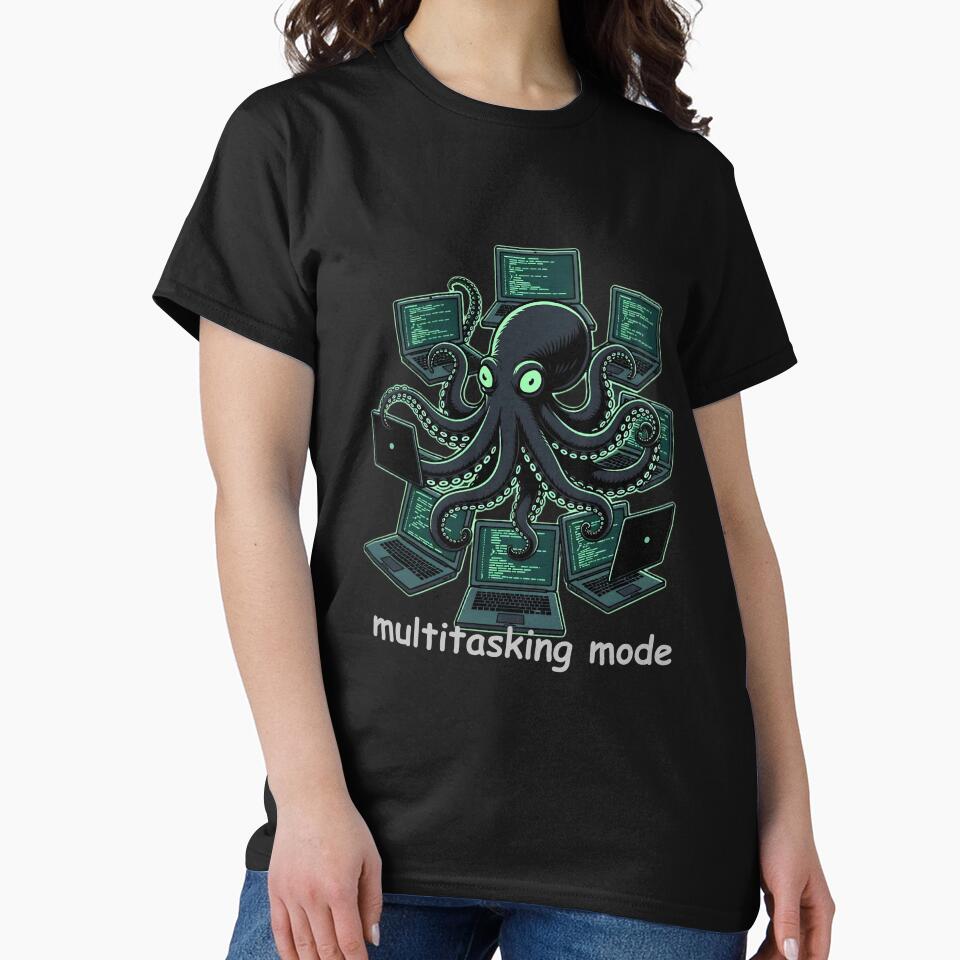 Octopus Programmer – Multitasking Developer, Busy Mind Coding, Debug Life Tech Aesthetic by NUVYStudio... (Image 2)