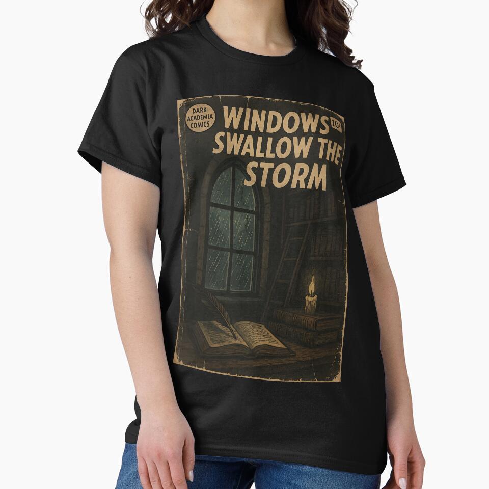 Scholarly Dark Academia: Windows swallow the storm by bapupa T-Shirts, Hoodie, Sweatshirt | BlankRebels.com (Image 2)