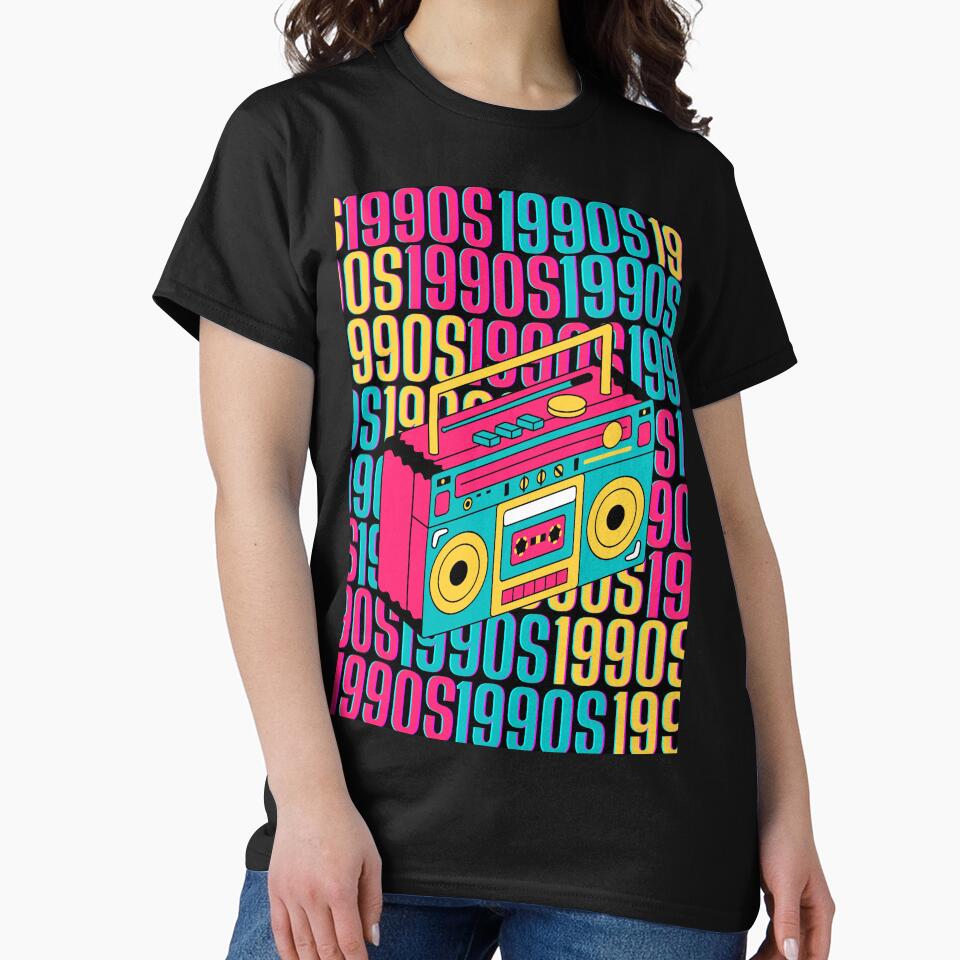 1990s retro design 1 - Black Background by PunjabanJatti T-Shirts, Hoodie, Sweatshirt | BlankRebels.com (Image 2)