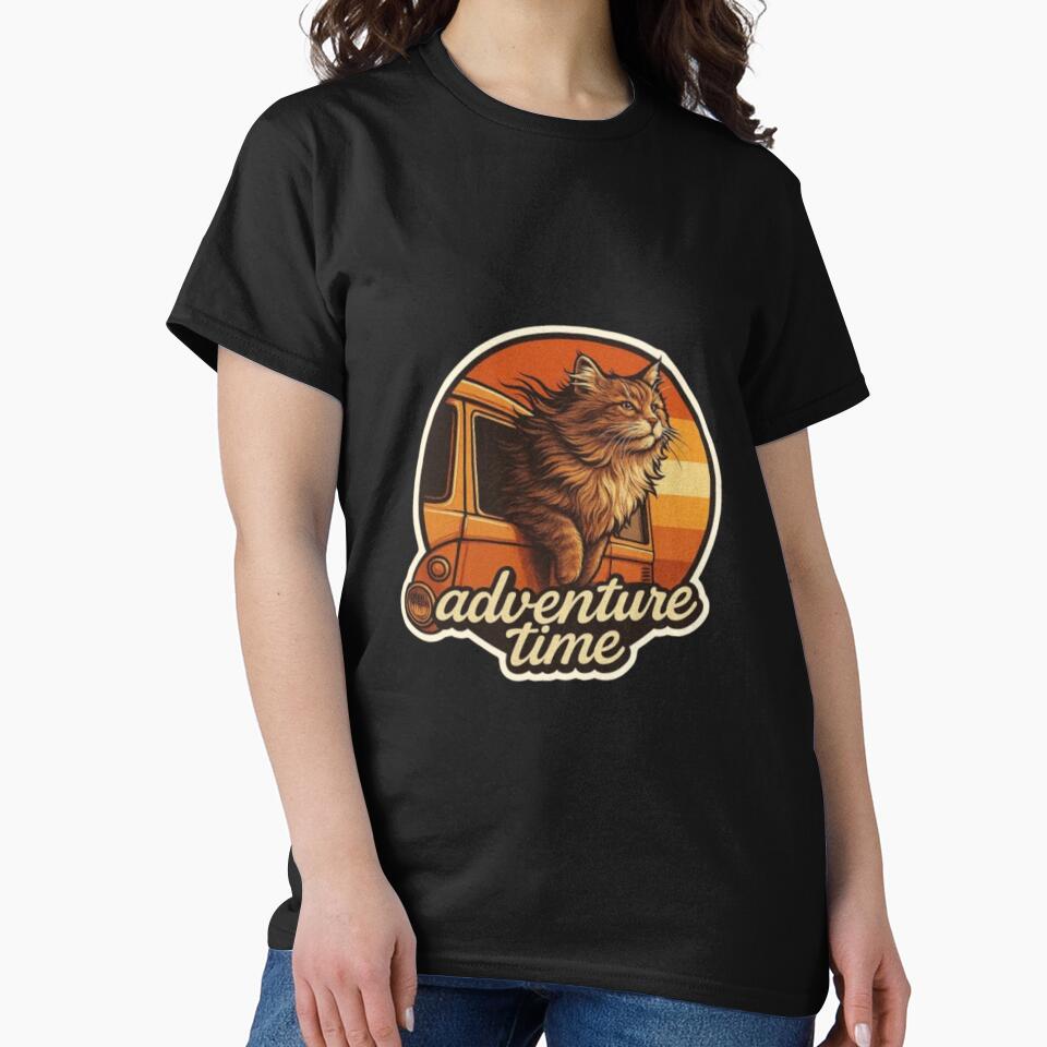 Adventure Time – Retro Cat Vintage 70s Aesthetic | Groovy Kitty Cat Lover Gift Design by Typologystudios... (Image 2)