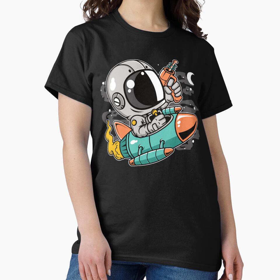 Astronaut Rocket Gun - Funny Outer Space Lovers by Desteroids T-Shirts, Hoodie, Sweatshirt | BlankRebels.com (Image 2)