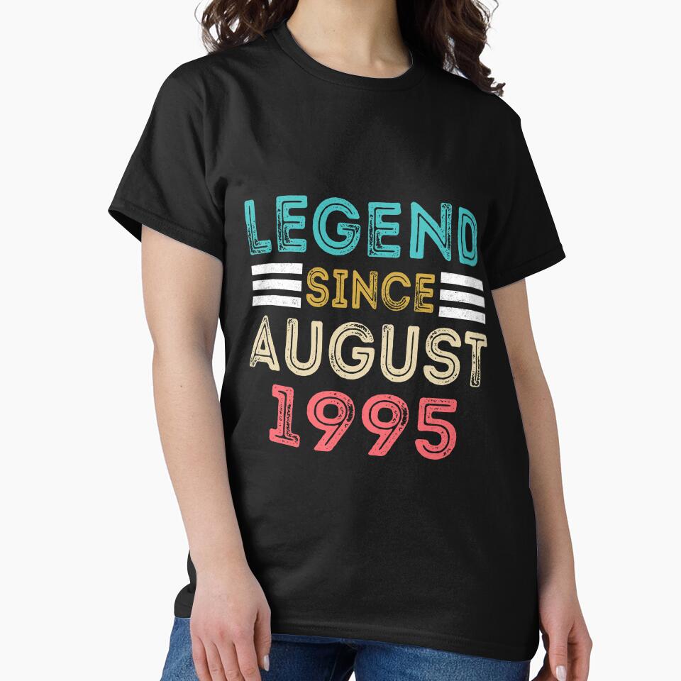 Retro Vintage 25th Birthday Legend Since August 1995 by meedTee T-Shirts, Hoodie, Sweatshirt | BlankRebels.com (Image 2)