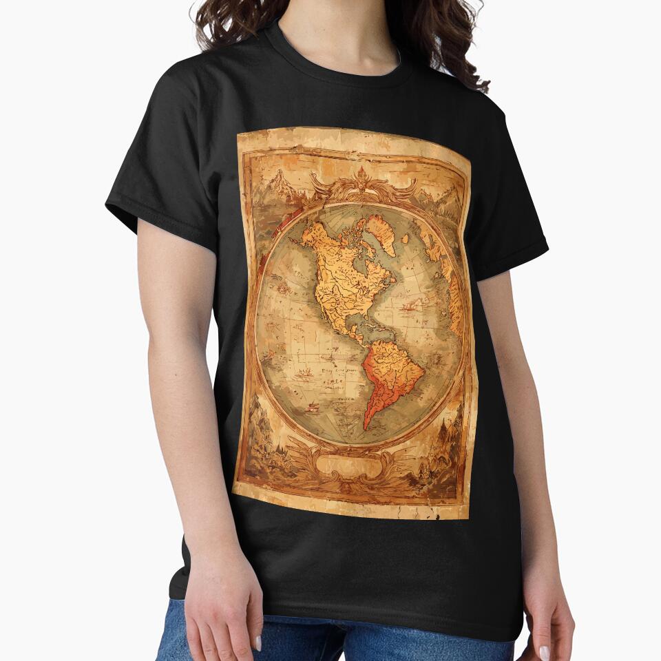 Old World Antique Map Light Academia by bapupa T-Shirts, Hoodie, Sweatshirt | BlankRebels.com (Image 2)