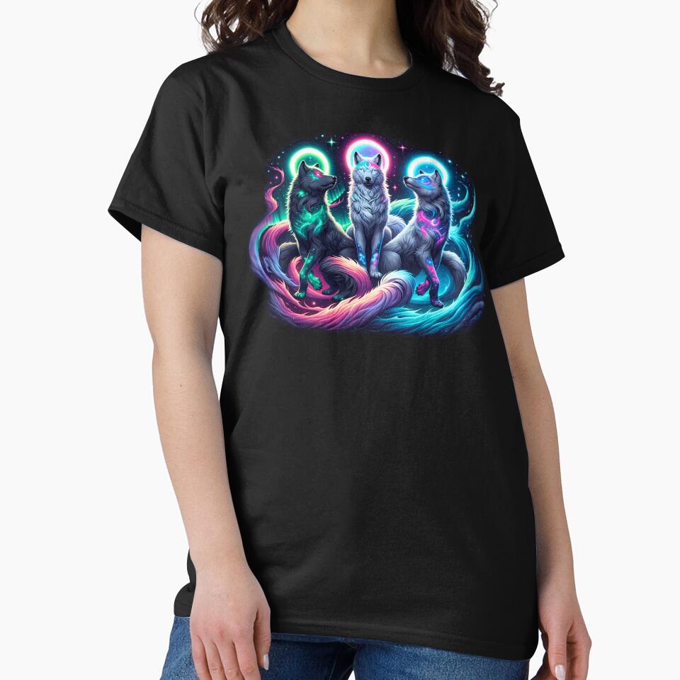 Three Cosmic Wolves by tracydixon T-Shirts, Hoodie, Sweatshirt | BlankRebels.com (Image 2)