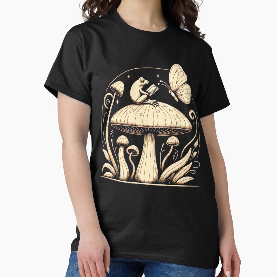 Cottagecore Mushroom Frog Dark Academia Women Goblincore by BlueBerry-Pengu T-Shirts, Hoodie, Sweatshirt (Image 2)