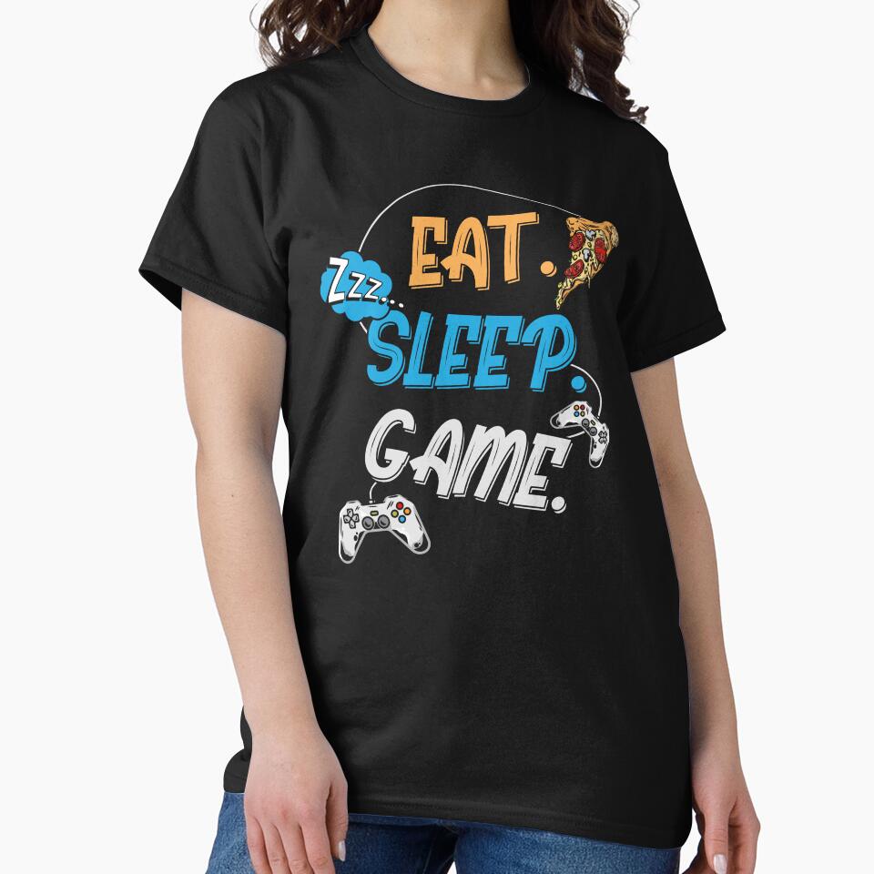 Funny Gamer Shirt - Eat Sleep Game by SunsetGloww Hoodie, Sweatshirt | BlankRebels.com (Image 2)
