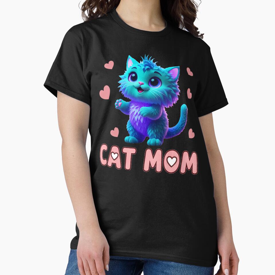 Cat Mom – Minimal Sticker Gift for Cat Moms by Catzy Live® T-Shirts, Hoodie, Sweatshirt | BlankRebels.com (Image 2)