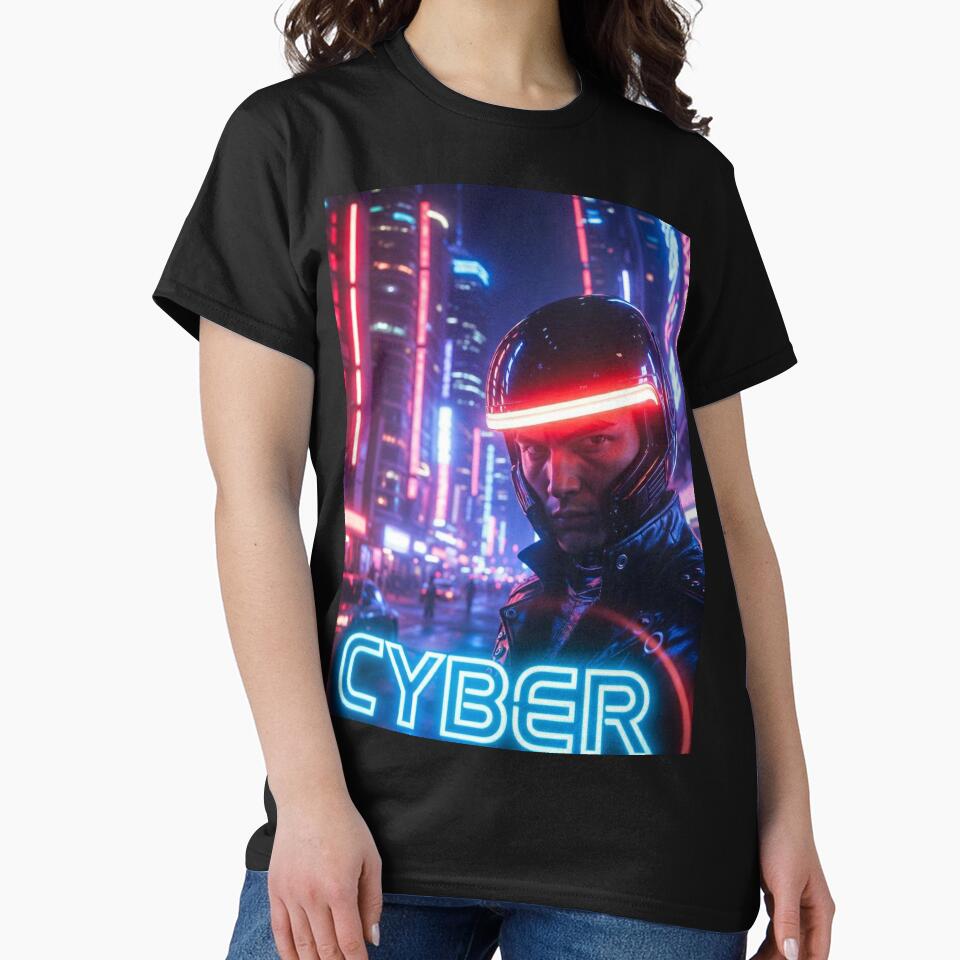 Cyber Neon Rider – Futuristic Helmet in Glowing Night City by RadaQueen T-Shirts, Hoodie, Sweatshirt (Image 2)