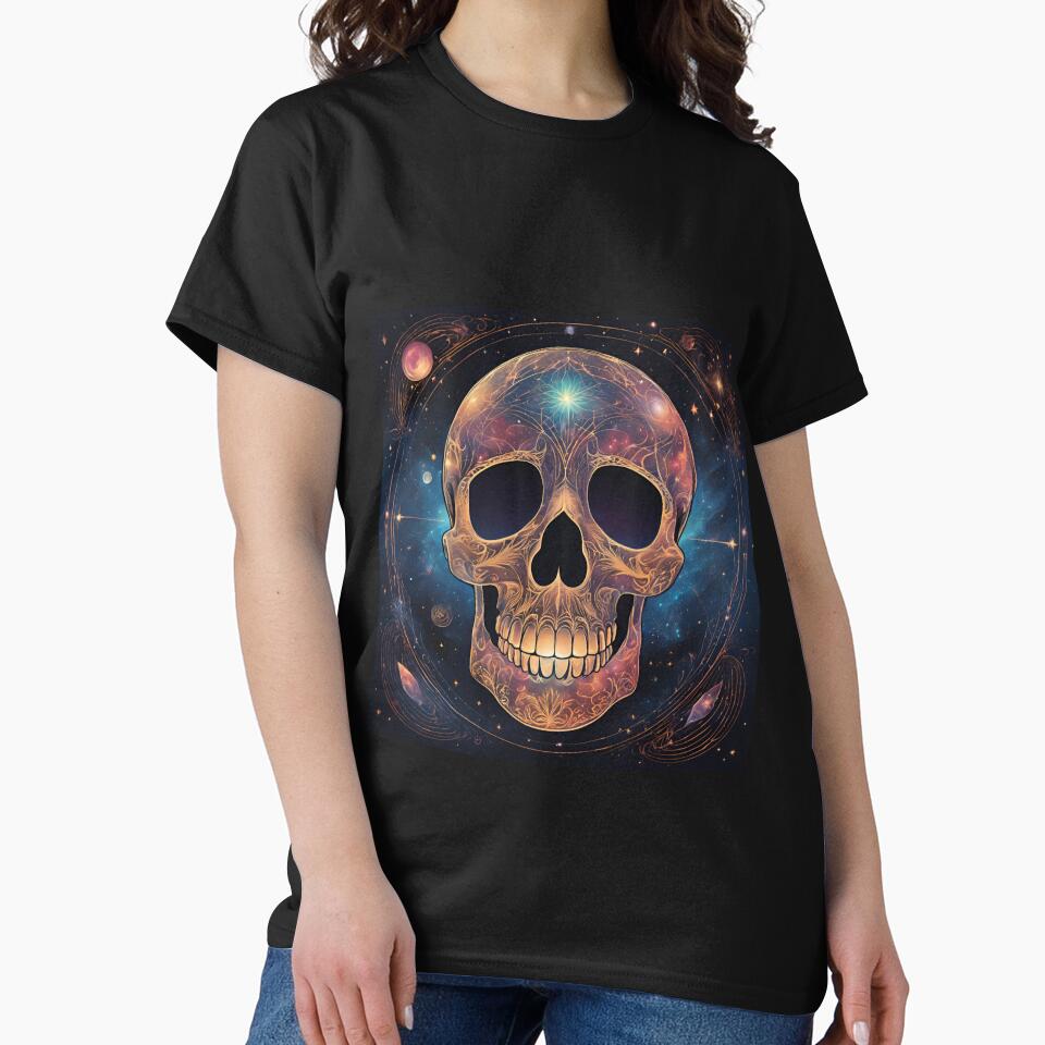 Smiling cosmic skull in the universe pineal gland by LumiLemon T-Shirts, Hoodie, Sweatshirt | BlankRebels.com (Image 2)