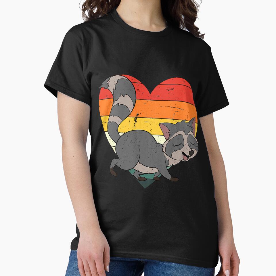 Retro Heart Animal Racoon Trash Panda by BundlerVq T-Shirts, Hoodie, Sweatshirt | BlankRebels.com (Image 2)