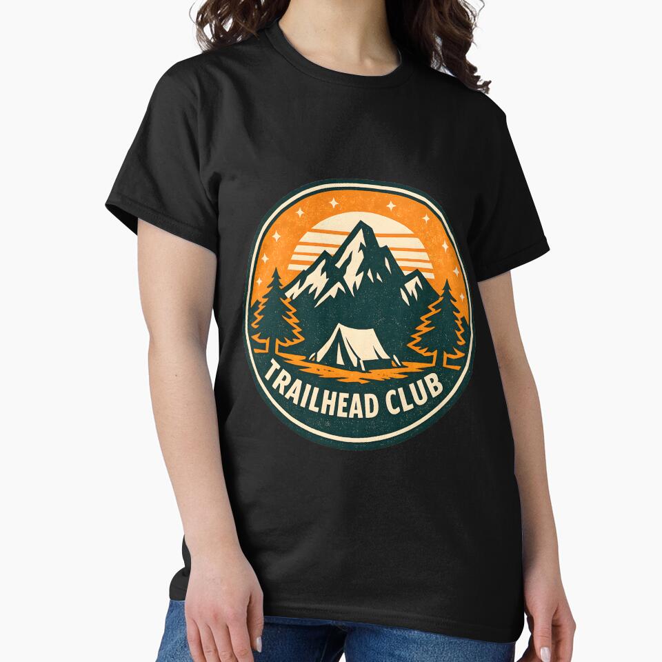 Trailhead Club Hiking Badge — Vintage Mountain Adventure by HeroicArsenal T-Shirts, Hoodie, Sweatshirt (Image 2)