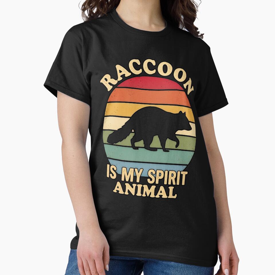 Raccoon is my Spirit Animal - Vintage by emilydabblese T-Shirts, Hoodie, Sweatshirt | BlankRebels.com (Image 2)