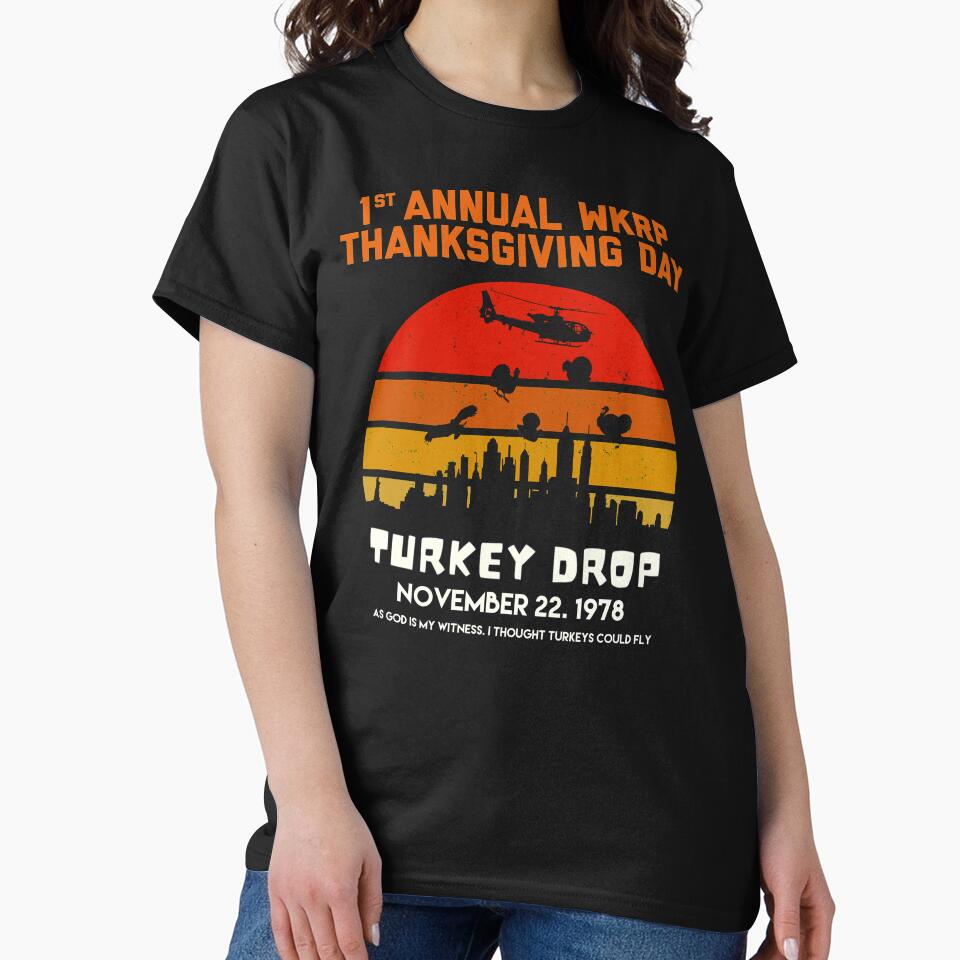 Teethanksgiving Wkrp-turkey-drop by Mo Foudah T-Shirts, Hoodie, Sweatshirt | BlankRebels.com (Image 2)