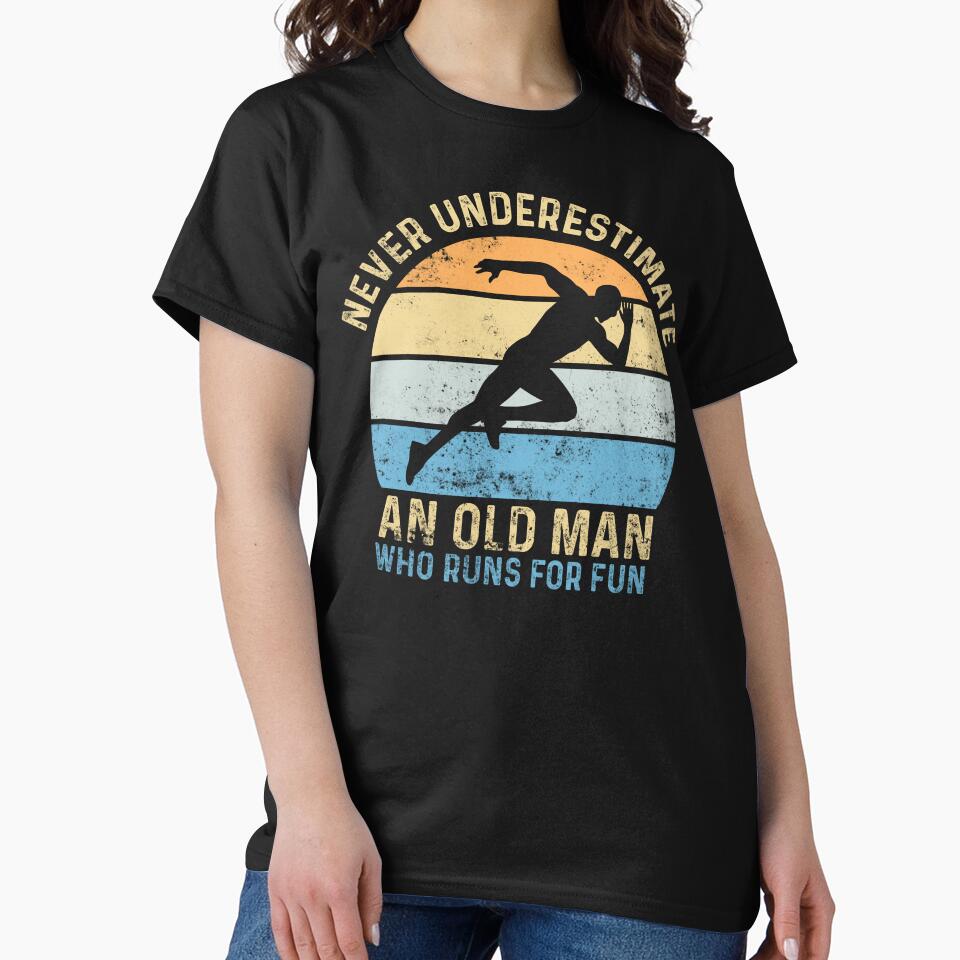 Never Underestimate an Old Man Who Runs for Fun Funny Running by LounisArt
