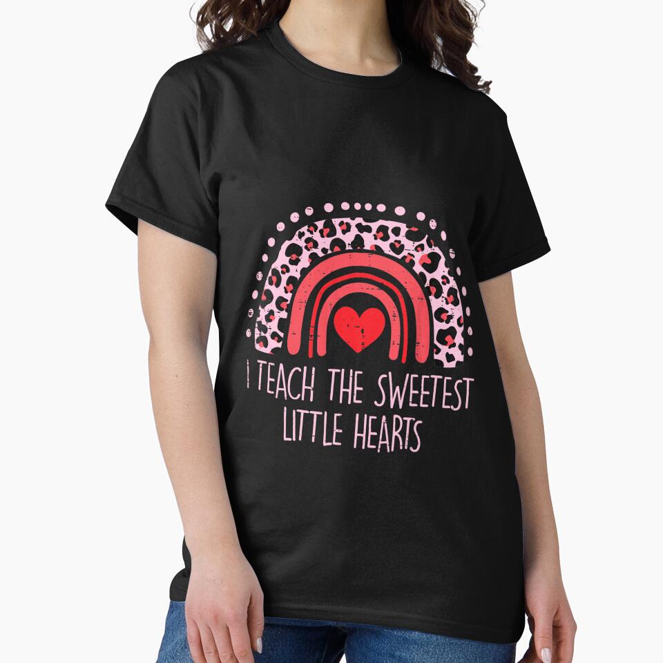 I Teach The Sweetest Hearts Rainbow Teacher Valentines Day by MobertsonArt T-Shirts, Hoodie, Sweatshirt (Image 2)