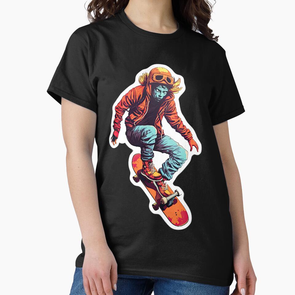 sports girl on a skateboard by abmkf T-Shirts, Hoodie, Sweatshirt | BlankRebels.com (Image 2)