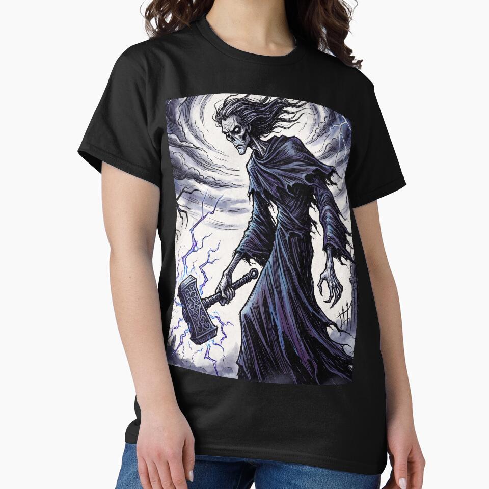 Thor god of Thunder Ancient Norse God Gothic style illustration by Vintage Designs + T-Shirts, Hoodie, Sweatshirt (Image 2)