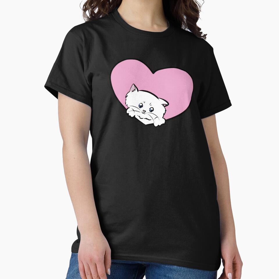 White Cat with Heart by HugSomeNettles T-Shirts, Hoodie, Sweatshirt | BlankRebels.com (Image 2)