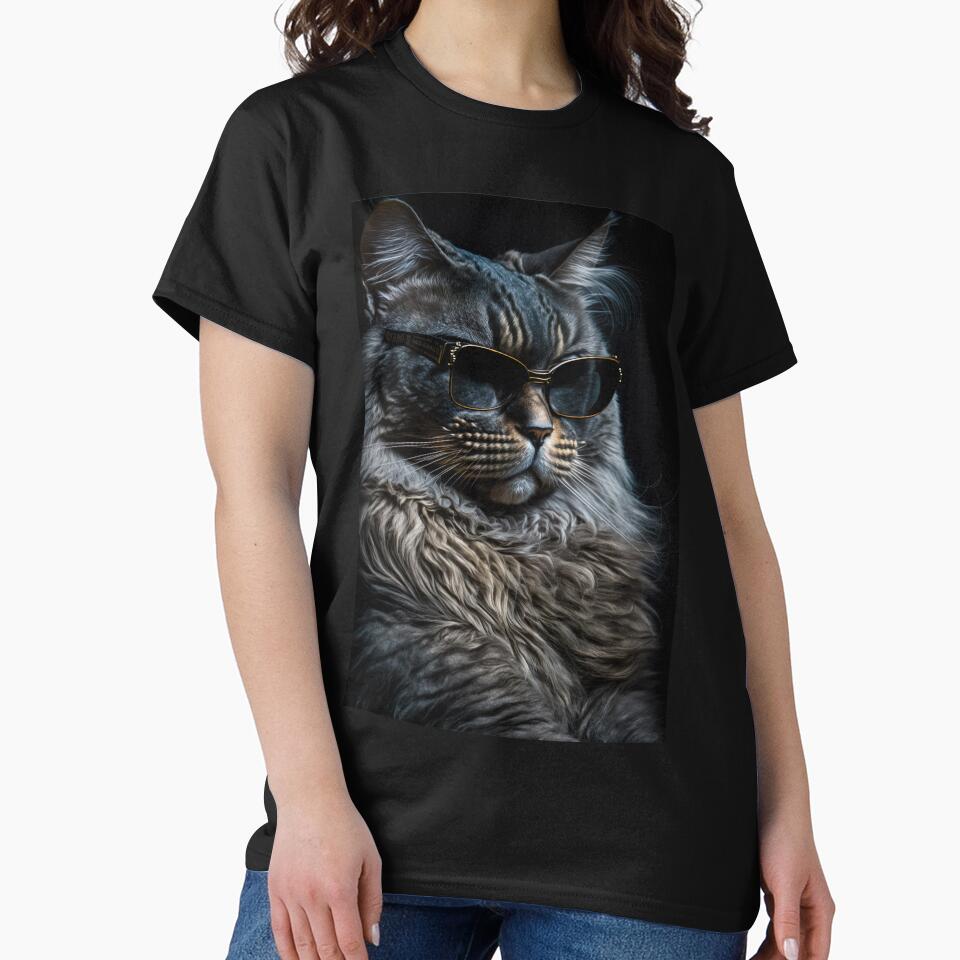 Cool Cat Portrait Looking Out Distance Sun Glasses T-Shirts, Hoodie, Sweatshirt