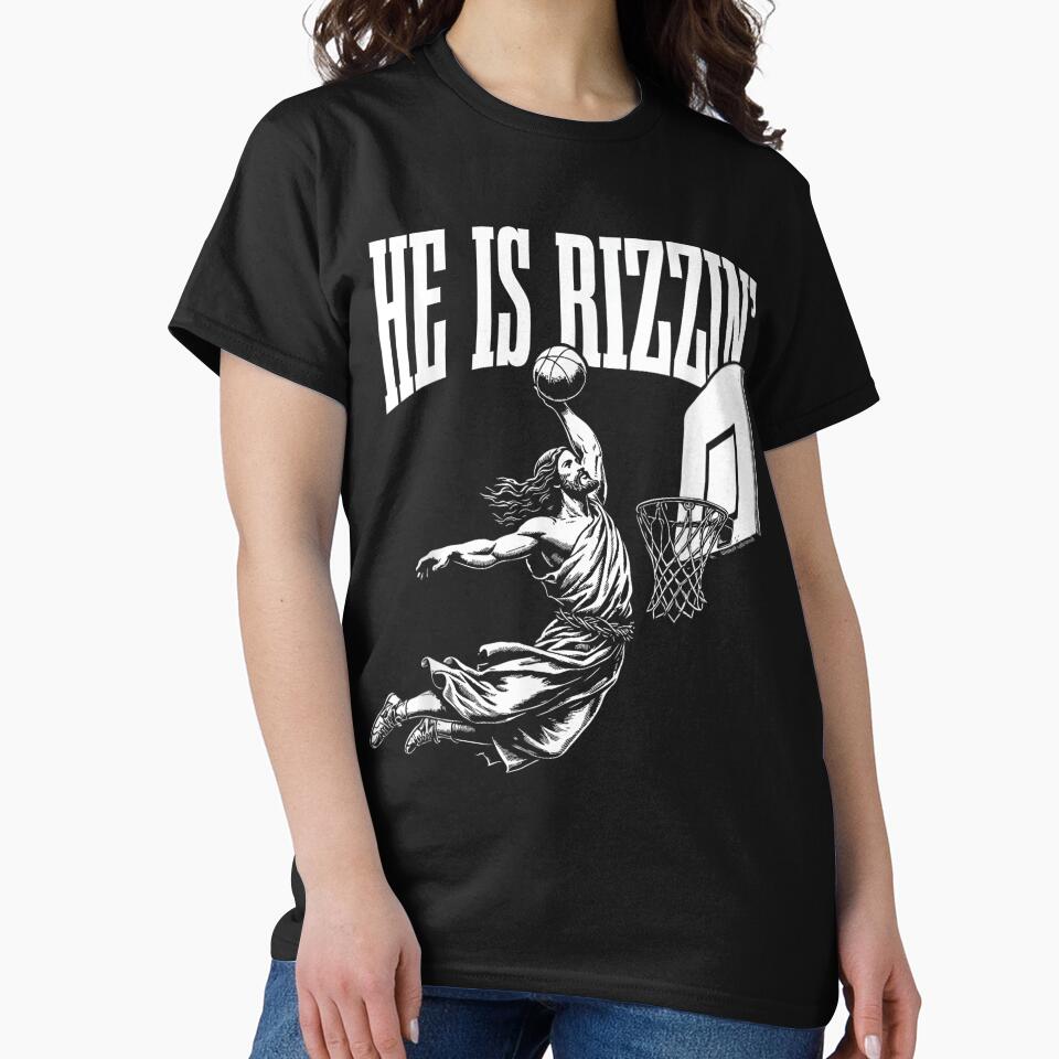 He Is Rizzin Funny Jesus Basketball Meme by GenioFin